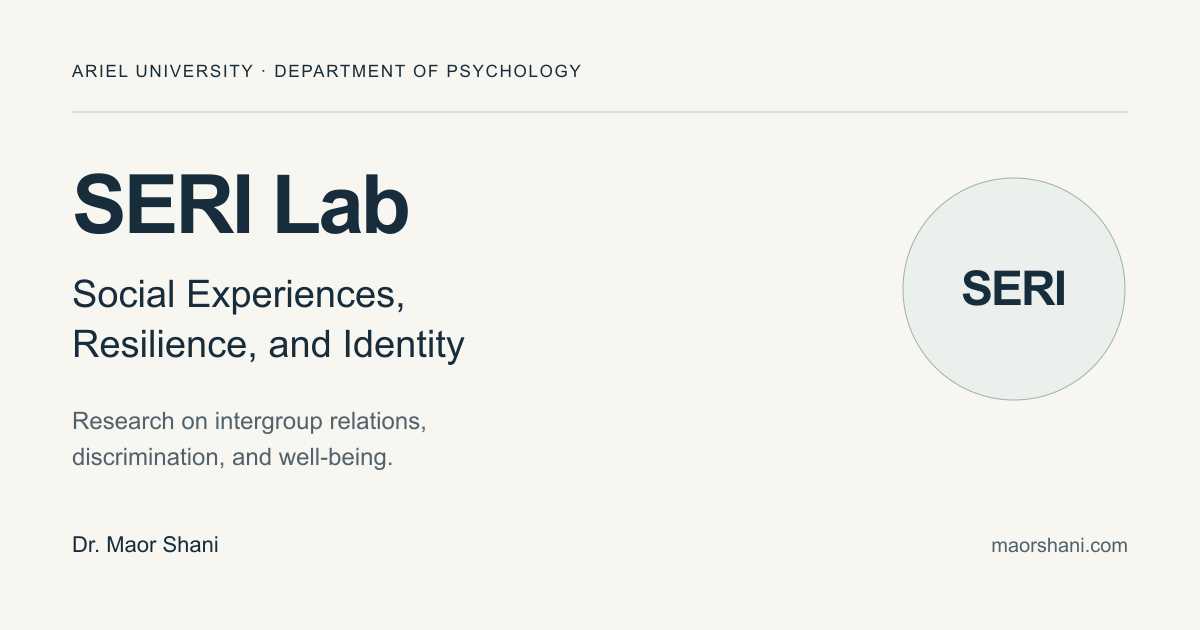 Antisemitism and psychosocial health | SERI Lab · Maor Shani